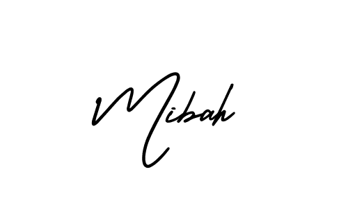 Make a beautiful signature design for name Mibah. With this signature (AmerikaSignatureDemo-Regular) style, you can create a handwritten signature for free. Mibah signature style 3 images and pictures png