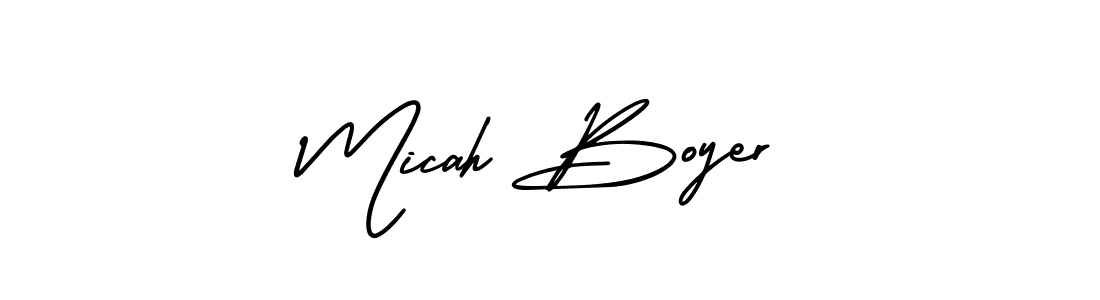 How to make Micah Boyer name signature. Use AmerikaSignatureDemo-Regular style for creating short signs online. This is the latest handwritten sign. Micah Boyer signature style 3 images and pictures png