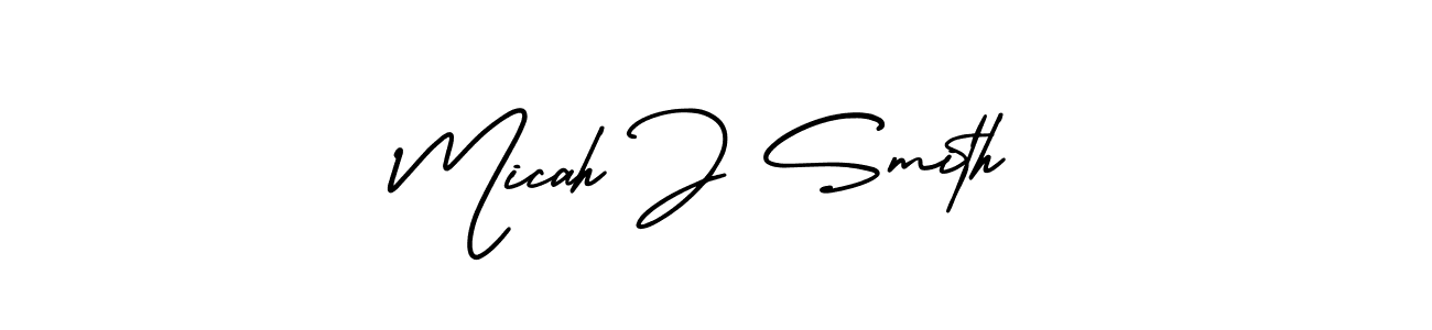 How to make Micah J Smith name signature. Use AmerikaSignatureDemo-Regular style for creating short signs online. This is the latest handwritten sign. Micah J Smith signature style 3 images and pictures png