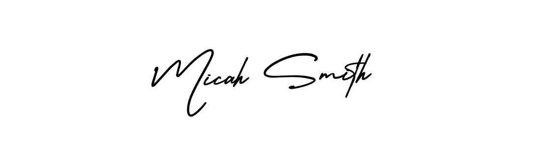 Micah Smith stylish signature style. Best Handwritten Sign (AmerikaSignatureDemo-Regular) for my name. Handwritten Signature Collection Ideas for my name Micah Smith. Micah Smith signature style 3 images and pictures png