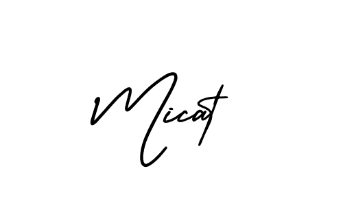 Design your own signature with our free online signature maker. With this signature software, you can create a handwritten (AmerikaSignatureDemo-Regular) signature for name Micat. Micat signature style 3 images and pictures png