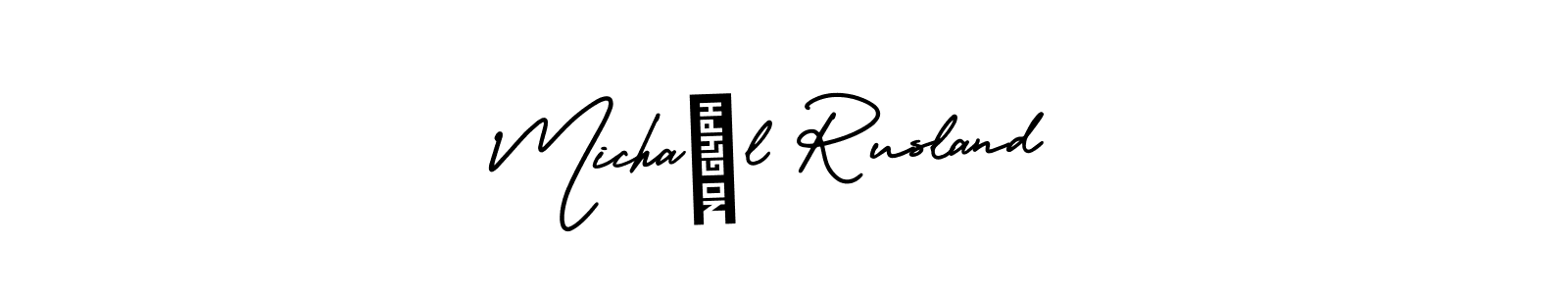 Similarly AmerikaSignatureDemo-Regular is the best handwritten signature design. Signature creator online .You can use it as an online autograph creator for name Michaël Rusland. Michaël Rusland signature style 3 images and pictures png
