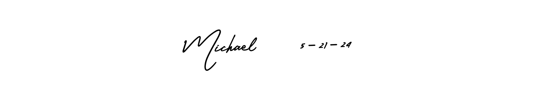 You should practise on your own different ways (AmerikaSignatureDemo-Regular) to write your name (Michael    5-21-24) in signature. don't let someone else do it for you. Michael    5-21-24 signature style 3 images and pictures png