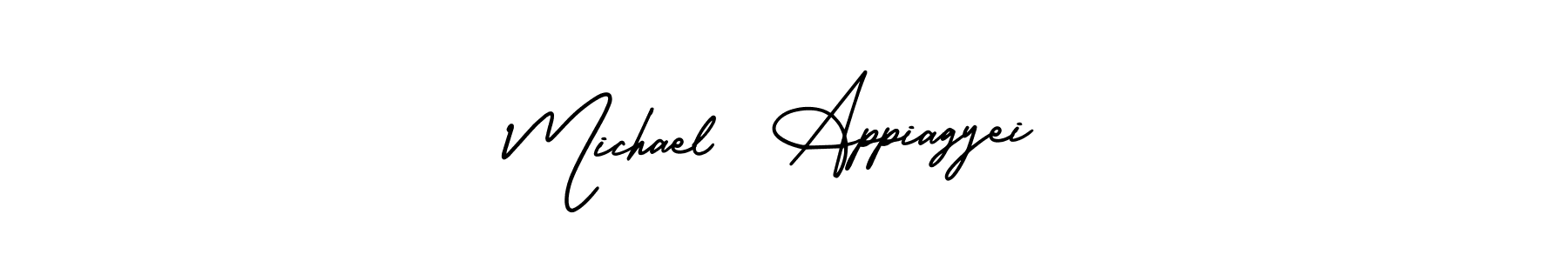 How to Draw Michael  Appiagyei signature style? AmerikaSignatureDemo-Regular is a latest design signature styles for name Michael  Appiagyei. Michael  Appiagyei signature style 3 images and pictures png
