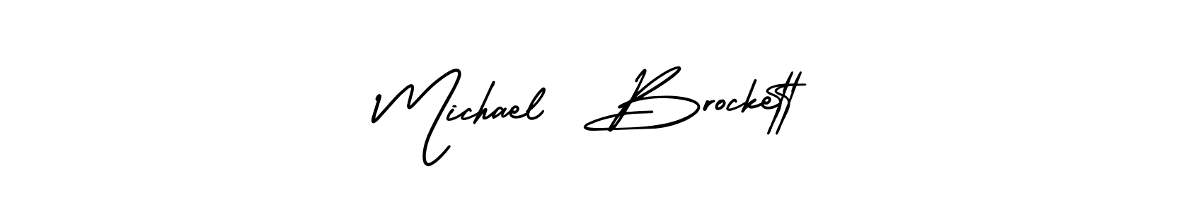 It looks lik you need a new signature style for name Michael  Brockett. Design unique handwritten (AmerikaSignatureDemo-Regular) signature with our free signature maker in just a few clicks. Michael  Brockett signature style 3 images and pictures png