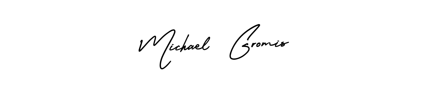 if you are searching for the best signature style for your name Michael  Gromis. so please give up your signature search. here we have designed multiple signature styles  using AmerikaSignatureDemo-Regular. Michael  Gromis signature style 3 images and pictures png