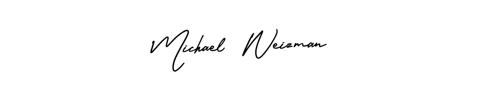 The best way (AmerikaSignatureDemo-Regular) to make a short signature is to pick only two or three words in your name. The name Michael  Weizman include a total of six letters. For converting this name. Michael  Weizman signature style 3 images and pictures png