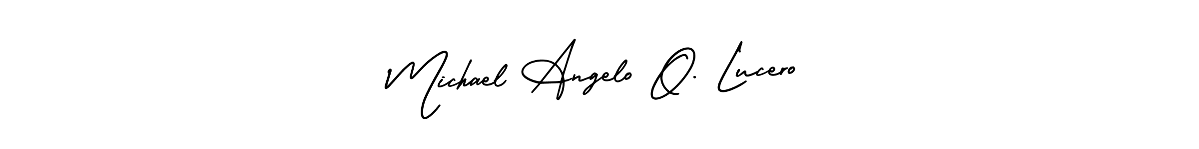 Use a signature maker to create a handwritten signature online. With this signature software, you can design (AmerikaSignatureDemo-Regular) your own signature for name Michael Angelo O. Lucero. Michael Angelo O. Lucero signature style 3 images and pictures png