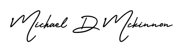 Looking for an artistic signature for Michael D Mckinnon? The AmerikaSignatureDemo-Regular calligraphy style gives a sophisticated flow suitable for business cards and emails. Michael D Mckinnon signature style 3 images and pictures png