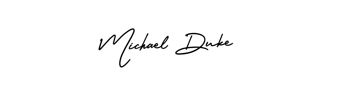 You should practise on your own different ways (AmerikaSignatureDemo-Regular) to write your name (Michael Duke) in signature. don't let someone else do it for you. Michael Duke signature style 3 images and pictures png
