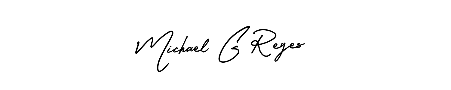 Make a beautiful signature design for name Michael G Reyes. With this signature (AmerikaSignatureDemo-Regular) style, you can create a handwritten signature for free. Michael G Reyes signature style 3 images and pictures png