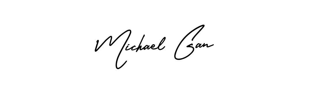 It looks lik you need a new signature style for name Michael Gan. Design unique handwritten (AmerikaSignatureDemo-Regular) signature with our free signature maker in just a few clicks. Michael Gan signature style 3 images and pictures png