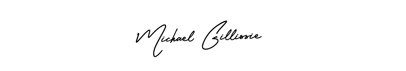The best way (AmerikaSignatureDemo-Regular) to make a short signature is to pick only two or three words in your name. The name Michael Gillissie include a total of six letters. For converting this name. Michael Gillissie signature style 3 images and pictures png