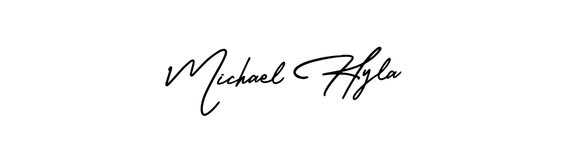 Make a short Michael Hyla signature style. Manage your documents anywhere anytime using AmerikaSignatureDemo-Regular. Create and add eSignatures, submit forms, share and send files easily. Michael Hyla signature style 3 images and pictures png