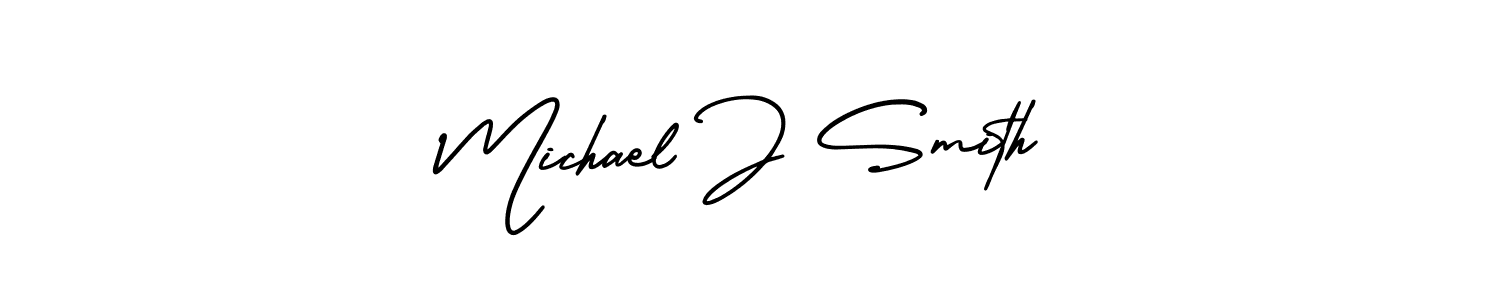 You should practise on your own different ways (AmerikaSignatureDemo-Regular) to write your name (Michael J Smith) in signature. don't let someone else do it for you. Michael J Smith signature style 3 images and pictures png