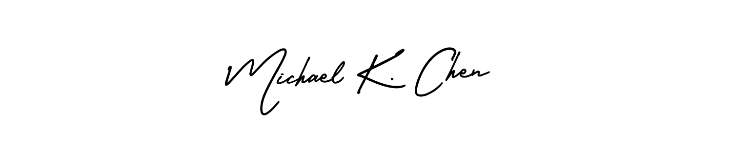How to make Michael K. Chen signature? AmerikaSignatureDemo-Regular is a professional autograph style. Create handwritten signature for Michael K. Chen name. Michael K. Chen signature style 3 images and pictures png