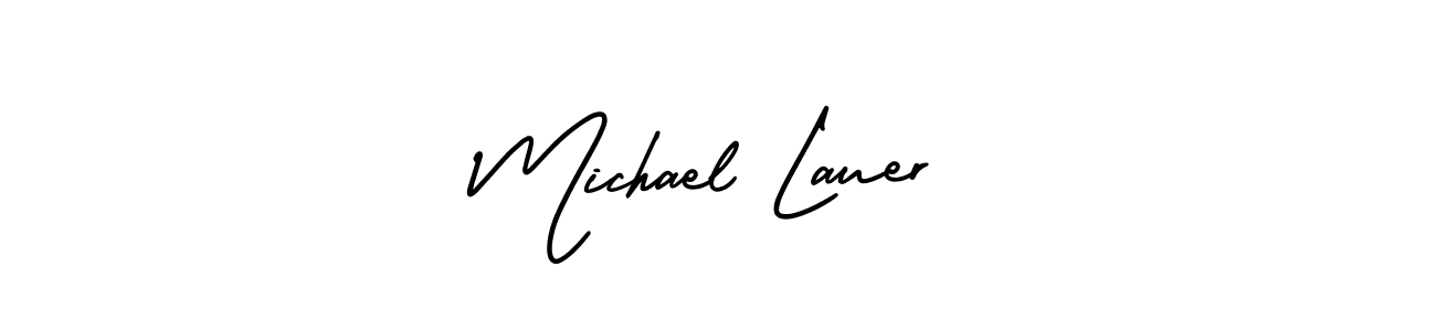 The best way (AmerikaSignatureDemo-Regular) to make a short signature is to pick only two or three words in your name. The name Michael Lauer include a total of six letters. For converting this name. Michael Lauer signature style 3 images and pictures png