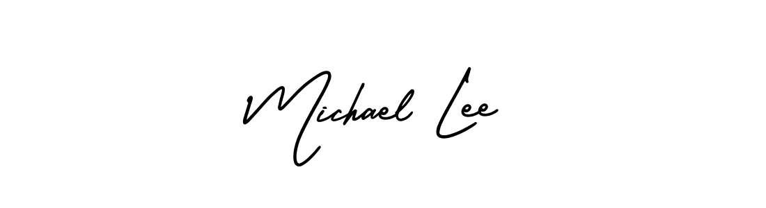 Michael Lee stylish signature style. Best Handwritten Sign (AmerikaSignatureDemo-Regular) for my name. Handwritten Signature Collection Ideas for my name Michael Lee. Michael Lee signature style 3 images and pictures png