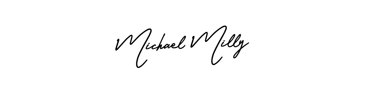 Create a beautiful signature design for name Michael Milly. With this signature (AmerikaSignatureDemo-Regular) fonts, you can make a handwritten signature for free. Michael Milly signature style 3 images and pictures png