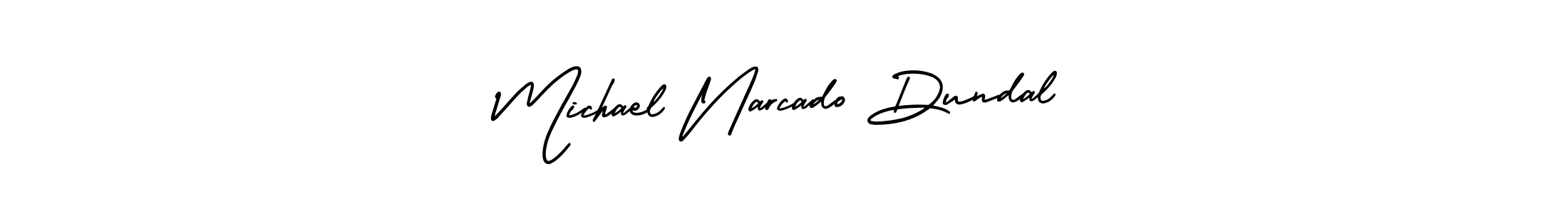 Also You can easily find your signature by using the search form. We will create Michael Narcado Dundal name handwritten signature images for you free of cost using AmerikaSignatureDemo-Regular sign style. Michael Narcado Dundal signature style 3 images and pictures png