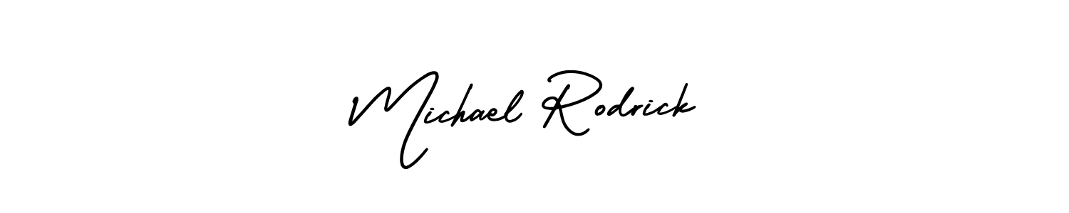 if you are searching for the best signature style for your name Michael Rodrick. so please give up your signature search. here we have designed multiple signature styles  using AmerikaSignatureDemo-Regular. Michael Rodrick signature style 3 images and pictures png