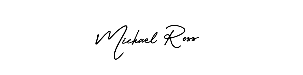 The best way (AmerikaSignatureDemo-Regular) to make a short signature is to pick only two or three words in your name. The name Michael Ross include a total of six letters. For converting this name. Michael Ross signature style 3 images and pictures png