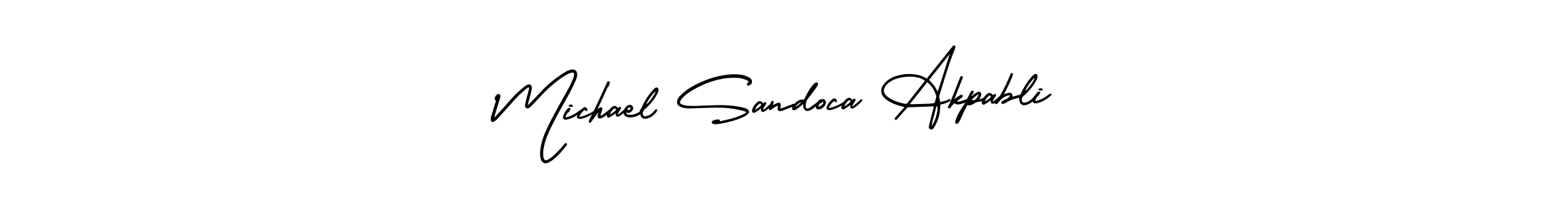 Make a beautiful signature design for name Michael Sandoca Akpabli. With this signature (AmerikaSignatureDemo-Regular) style, you can create a handwritten signature for free. Michael Sandoca Akpabli signature style 3 images and pictures png