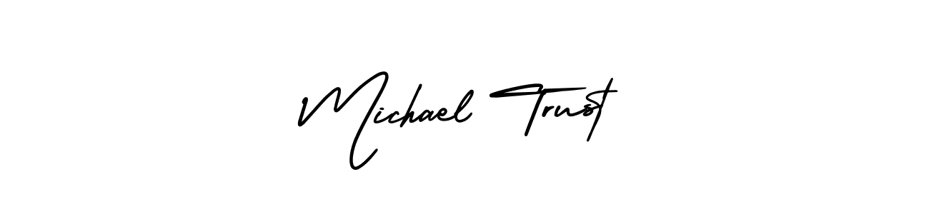 This is the best signature style for the Michael Trust name. Also you like these signature font (AmerikaSignatureDemo-Regular). Mix name signature. Michael Trust signature style 3 images and pictures png