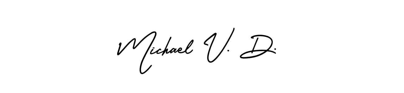 How to Draw Michael V. D. signature style? AmerikaSignatureDemo-Regular is a latest design signature styles for name Michael V. D.. Michael V. D. signature style 3 images and pictures png