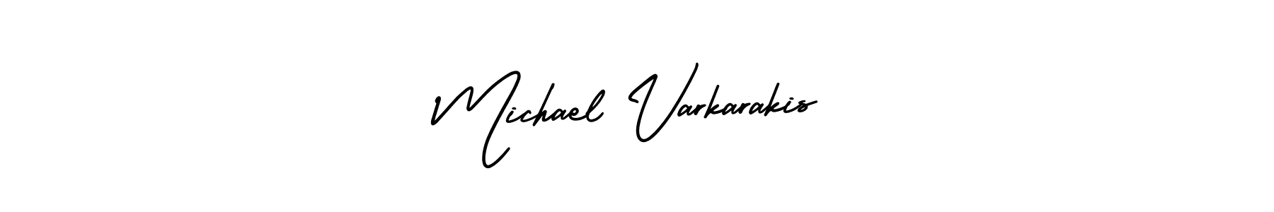 This is the best signature style for the Michael Varkarakis name. Also you like these signature font (AmerikaSignatureDemo-Regular). Mix name signature. Michael Varkarakis signature style 3 images and pictures png