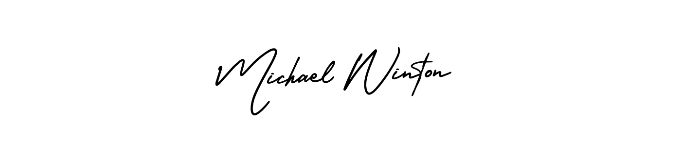 Design your own signature with our free online signature maker. With this signature software, you can create a handwritten (AmerikaSignatureDemo-Regular) signature for name Michael Winton. Michael Winton signature style 3 images and pictures png