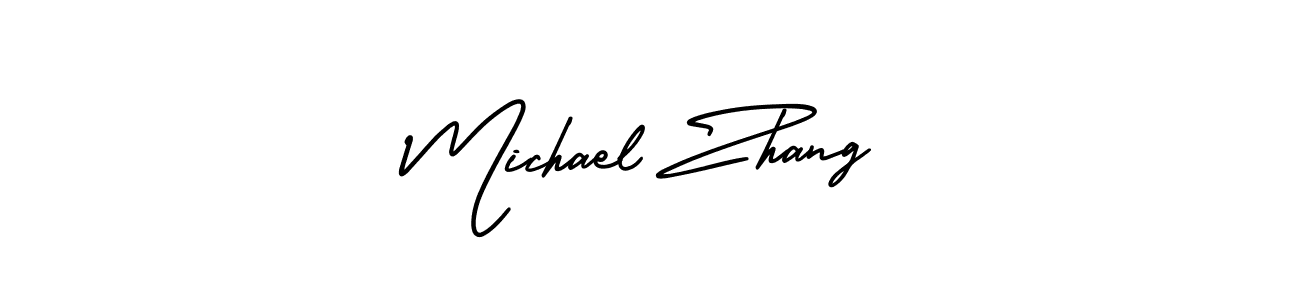 How to make Michael Zhang name signature. Use AmerikaSignatureDemo-Regular style for creating short signs online. This is the latest handwritten sign. Michael Zhang signature style 3 images and pictures png