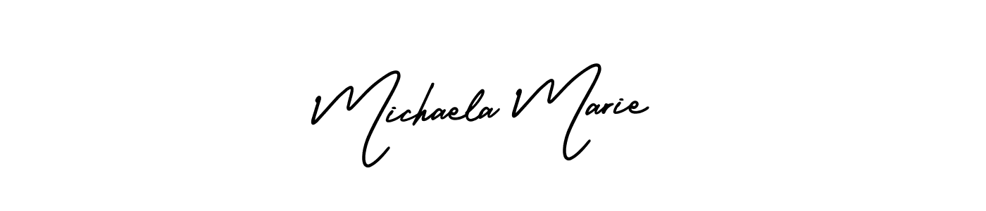 How to make Michaela Marie name signature. Use AmerikaSignatureDemo-Regular style for creating short signs online. This is the latest handwritten sign. Michaela Marie signature style 3 images and pictures png