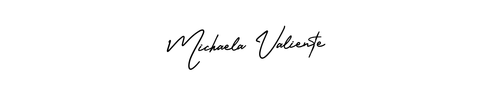 See photos of Michaela Valiente official signature by Spectra . Check more albums & portfolios. Read reviews & check more about AmerikaSignatureDemo-Regular font. Michaela Valiente signature style 3 images and pictures png