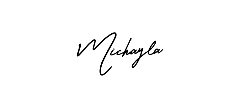 Design your own signature with our free online signature maker. With this signature software, you can create a handwritten (AmerikaSignatureDemo-Regular) signature for name Michayla. Michayla signature style 3 images and pictures png