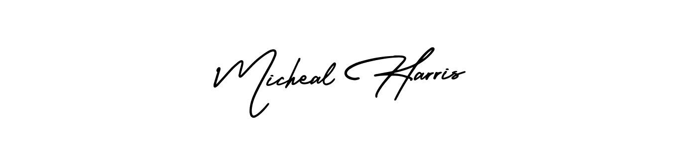 AmerikaSignatureDemo-Regular is a professional signature style that is perfect for those who want to add a touch of class to their signature. It is also a great choice for those who want to make their signature more unique. Get Micheal Harris name to fancy signature for free. Micheal Harris signature style 3 images and pictures png