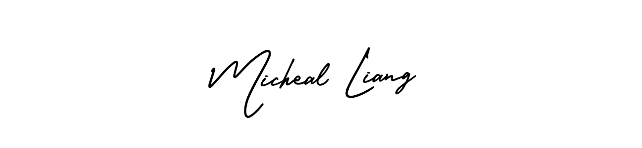 Create a beautiful signature design for name Micheal Liang. With this signature (AmerikaSignatureDemo-Regular) fonts, you can make a handwritten signature for free. Micheal Liang signature style 3 images and pictures png