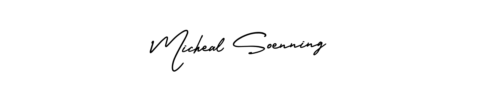 Create a beautiful signature design for name Micheal Soenning. With this signature (AmerikaSignatureDemo-Regular) fonts, you can make a handwritten signature for free. Micheal Soenning signature style 3 images and pictures png