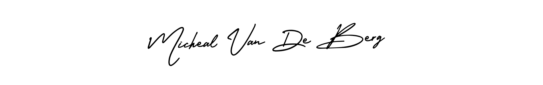 if you are searching for the best signature style for your name Micheal Van De Berg. so please give up your signature search. here we have designed multiple signature styles  using AmerikaSignatureDemo-Regular. Micheal Van De Berg signature style 3 images and pictures png