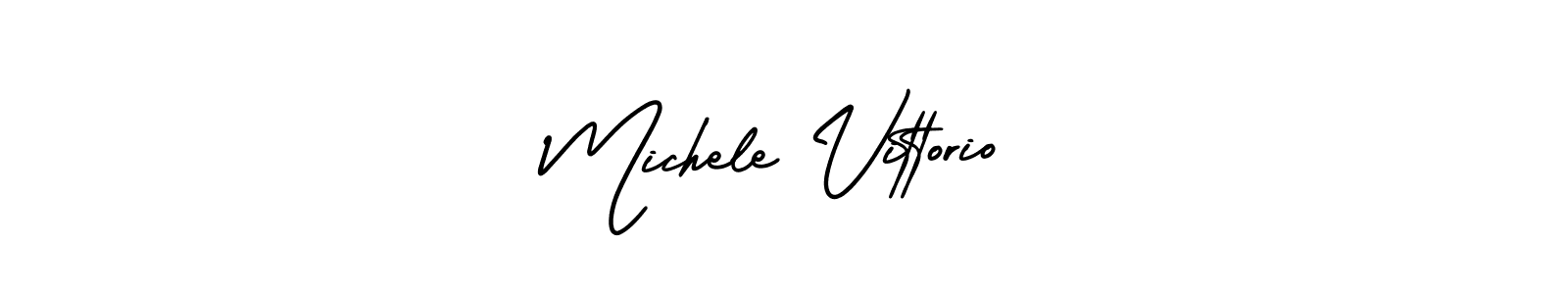 Michele Vittorio stylish signature style. Best Handwritten Sign (AmerikaSignatureDemo-Regular) for my name. Handwritten Signature Collection Ideas for my name Michele Vittorio. Michele Vittorio signature style 3 images and pictures png