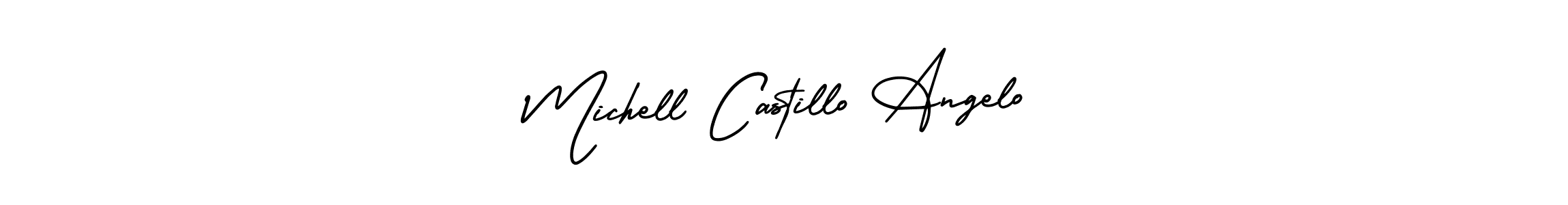 Michell Castillo Angelo stylish signature style. Best Handwritten Sign (AmerikaSignatureDemo-Regular) for my name. Handwritten Signature Collection Ideas for my name Michell Castillo Angelo. Michell Castillo Angelo signature style 3 images and pictures png