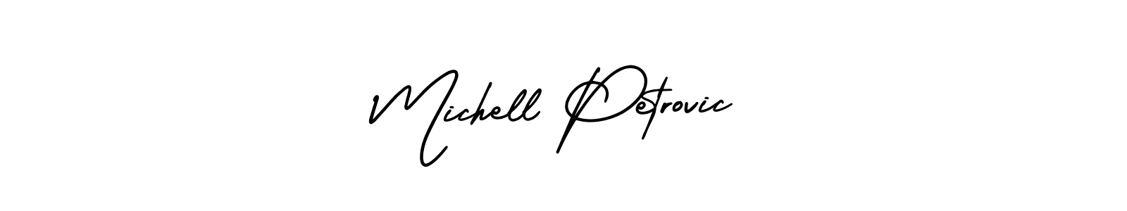 Michell Petrovic stylish signature style. Best Handwritten Sign (AmerikaSignatureDemo-Regular) for my name. Handwritten Signature Collection Ideas for my name Michell Petrovic. Michell Petrovic signature style 3 images and pictures png