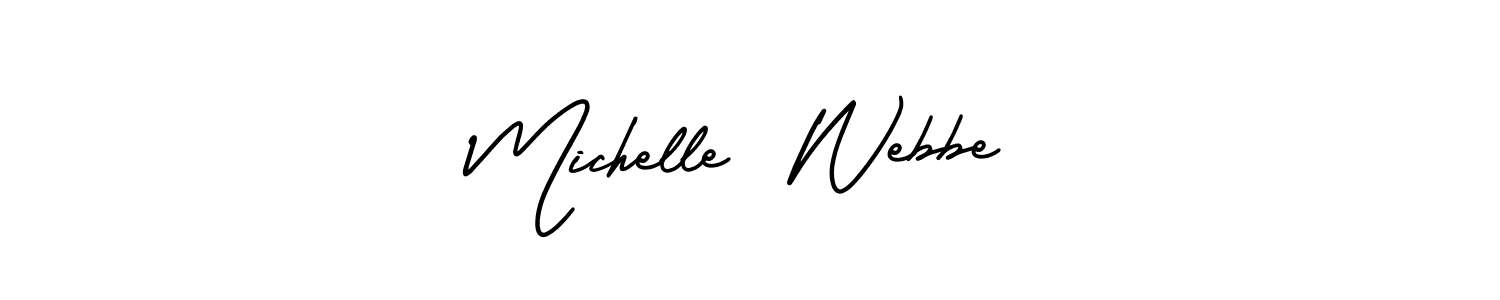 Use a signature maker to create a handwritten signature online. With this signature software, you can design (AmerikaSignatureDemo-Regular) your own signature for name Michelle  Webbe. Michelle  Webbe signature style 3 images and pictures png