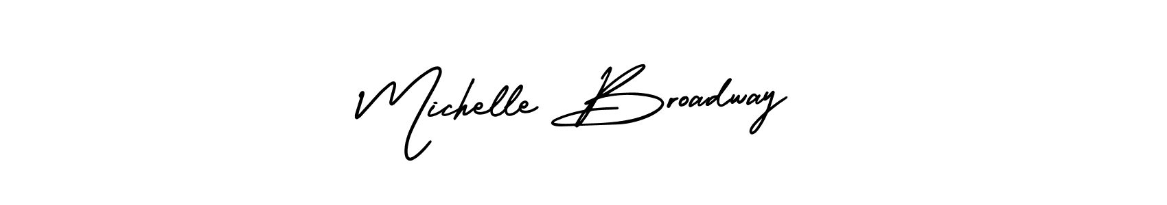 AmerikaSignatureDemo-Regular is a professional signature style that is perfect for those who want to add a touch of class to their signature. It is also a great choice for those who want to make their signature more unique. Get Michelle Broadway name to fancy signature for free. Michelle Broadway signature style 3 images and pictures png