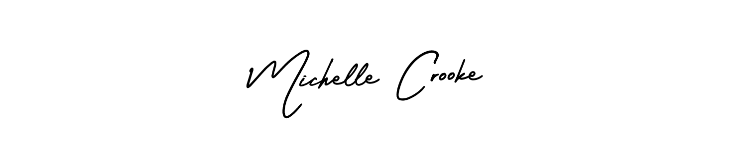 The best way (AmerikaSignatureDemo-Regular) to make a short signature is to pick only two or three words in your name. The name Michelle Crooke include a total of six letters. For converting this name. Michelle Crooke signature style 3 images and pictures png
