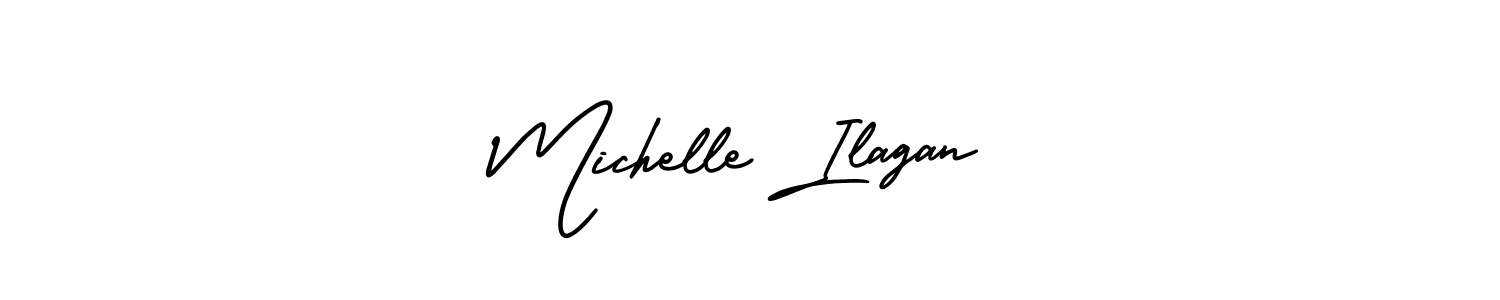 How to make Michelle Ilagan name signature. Use AmerikaSignatureDemo-Regular style for creating short signs online. This is the latest handwritten sign. Michelle Ilagan signature style 3 images and pictures png