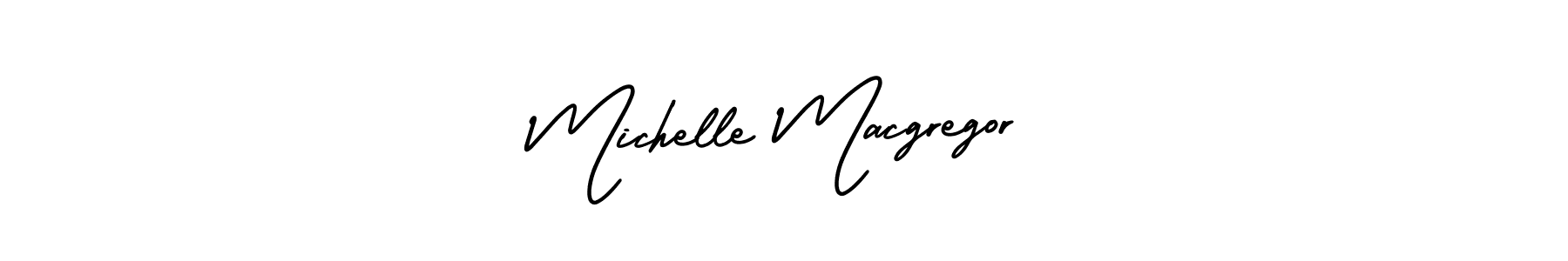 You should practise on your own different ways (AmerikaSignatureDemo-Regular) to write your name (Michelle Macgregor) in signature. don't let someone else do it for you. Michelle Macgregor signature style 3 images and pictures png