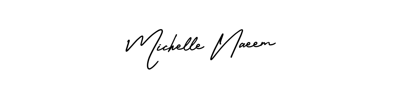 Also You can easily find your signature by using the search form. We will create Michelle Naeem name handwritten signature images for you free of cost using AmerikaSignatureDemo-Regular sign style. Michelle Naeem signature style 3 images and pictures png