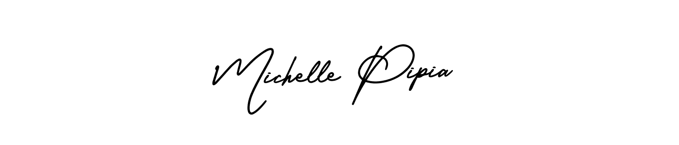 Use a signature maker to create a handwritten signature online. With this signature software, you can design (AmerikaSignatureDemo-Regular) your own signature for name Michelle Pipia. Michelle Pipia signature style 3 images and pictures png