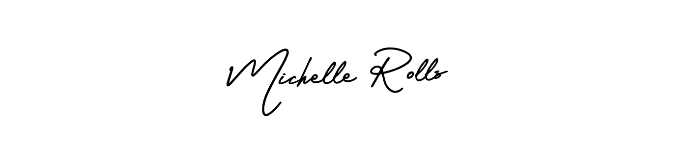 if you are searching for the best signature style for your name Michelle Rolls. so please give up your signature search. here we have designed multiple signature styles  using AmerikaSignatureDemo-Regular. Michelle Rolls signature style 3 images and pictures png